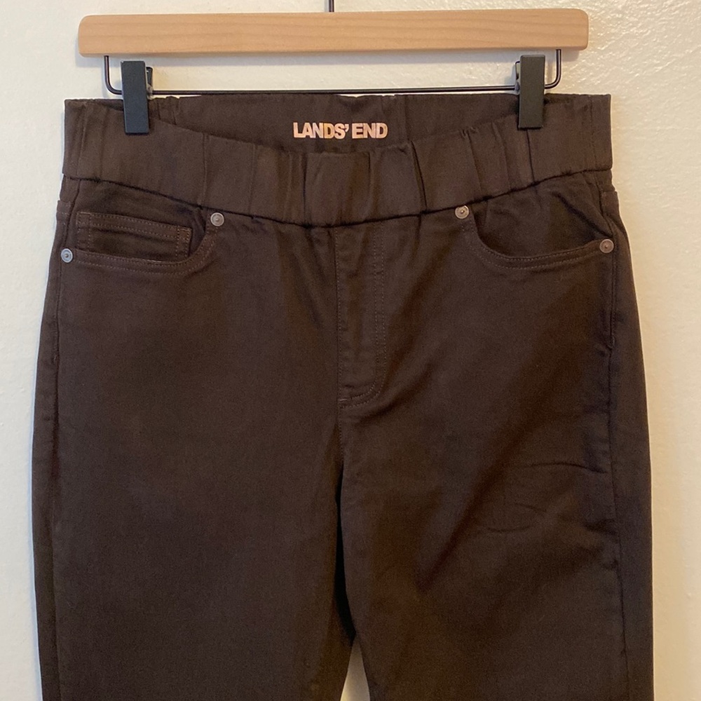 Land’s End brown high rise curvy pull on legging size 8